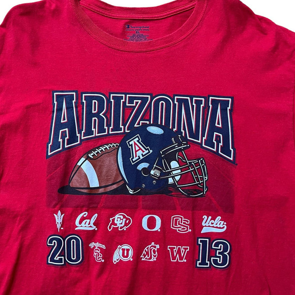 Champion Arizona 2013 Football Schedule Bear Down Cotton T Shirt XL - Picture 2 of 6